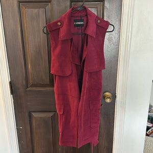 Red suede vest